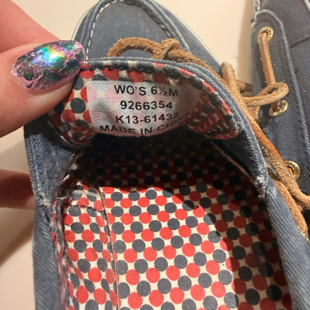 Sperry Top-Sider Blue Canvas Boat Shoes Women’s 6.5 - Picture 9 of 11